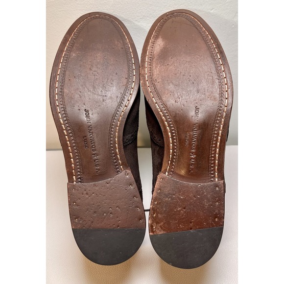 John Varvatos Luxe Shoes Mens Size 11.5 Brown Suede Wingtip Oxford Dress USA - Picture 9 of 10